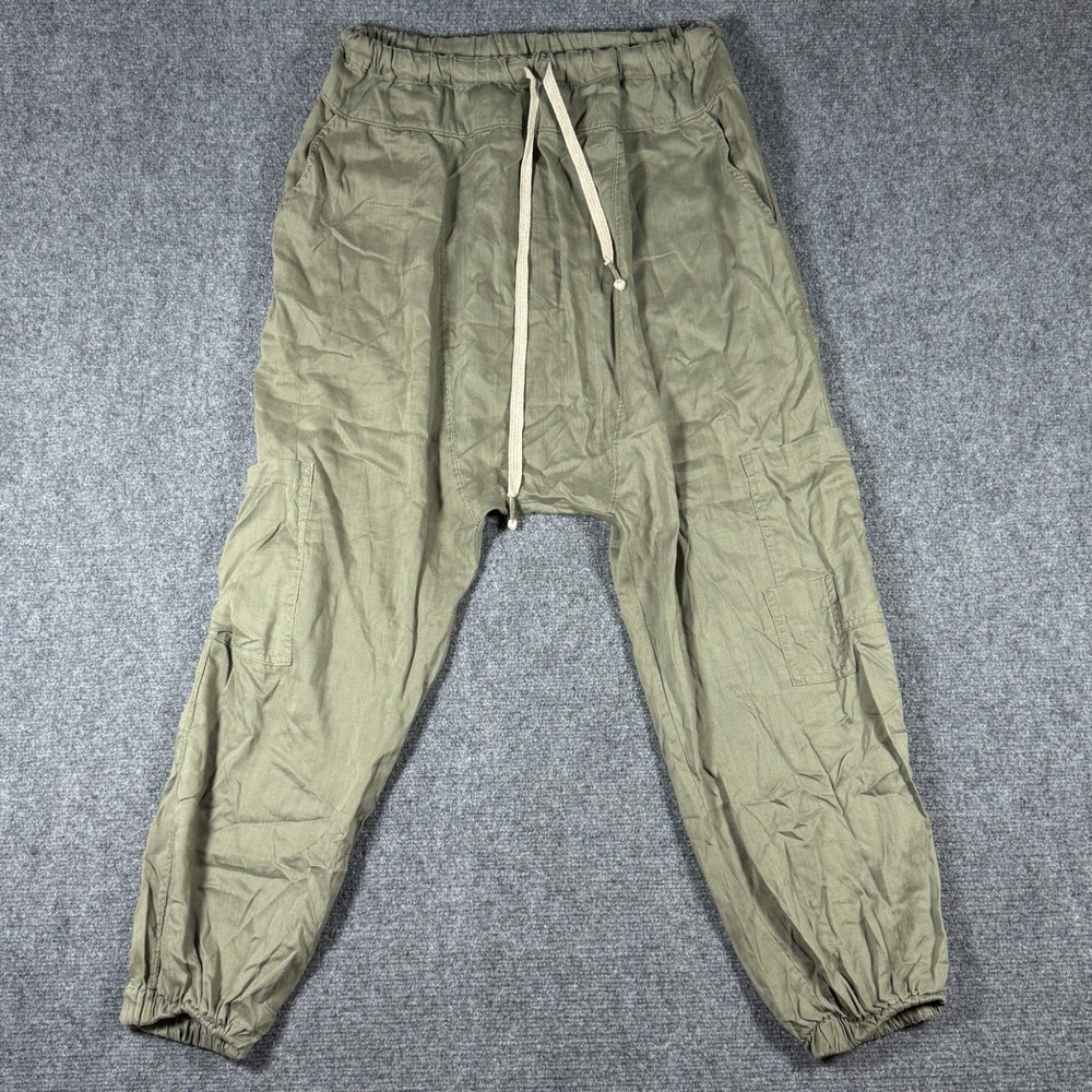 Free People Pants Womens Medium Slouchy Harem Ballon Wide Leg Green FP Movement